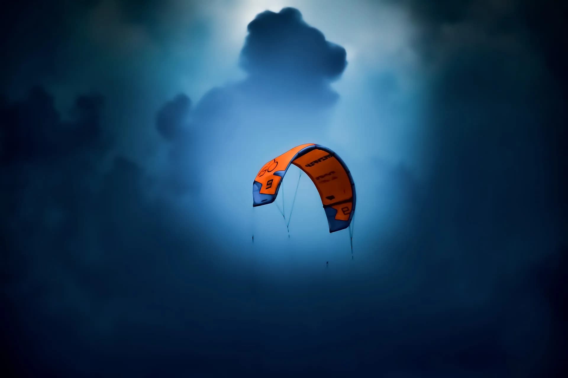 Kitesurfer at sunset
